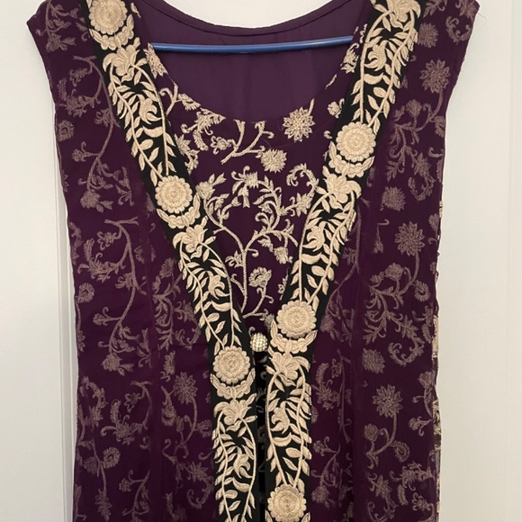 Purple Anarkali Indian Pakistani Clothes - Picture 3 of 7